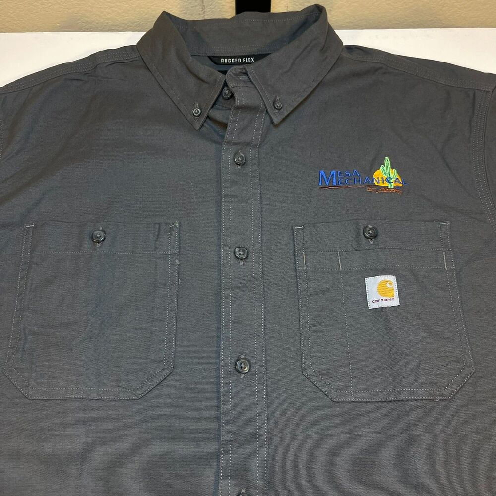 NEW Carhartt Rugged Flex Short Sleeve Button Up Work Shirt Sz Mens XL